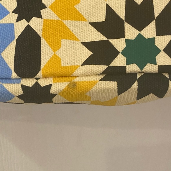 Lulu Dharma Womens Canvas Geometric Tile Pattern Large Tote Bag - Picture 3 of 9